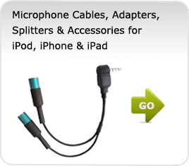 iPhone Microphone Adapter, iPod Touch Microphone Adapters, iPad & iPhone Extension Cables 