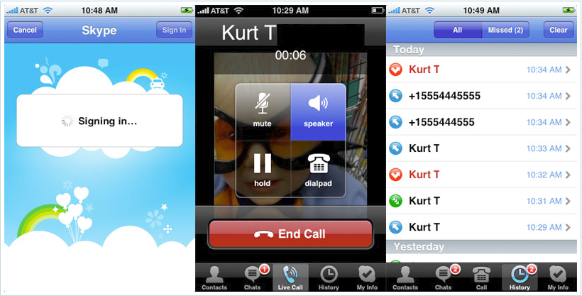 Skype iPod Touch and iPhone